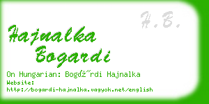 hajnalka bogardi business card